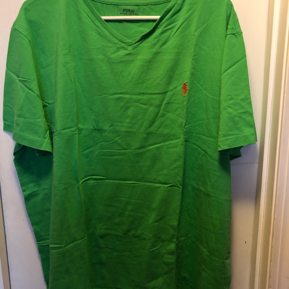 Green V-Neck Casual Ralph Lauren T